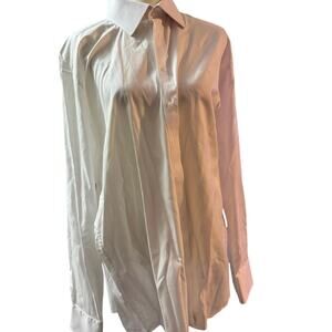 Thomas Pink The Sterling White Herringbone Dress Shirt, Slim Fit, 18/37